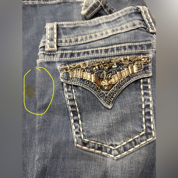 🌺Miss Me Gunmetal Bling Pockets, Boot Cut Jeans JP4656-6 Women’s Size 31🌸🌺 - Picture 3 of 14